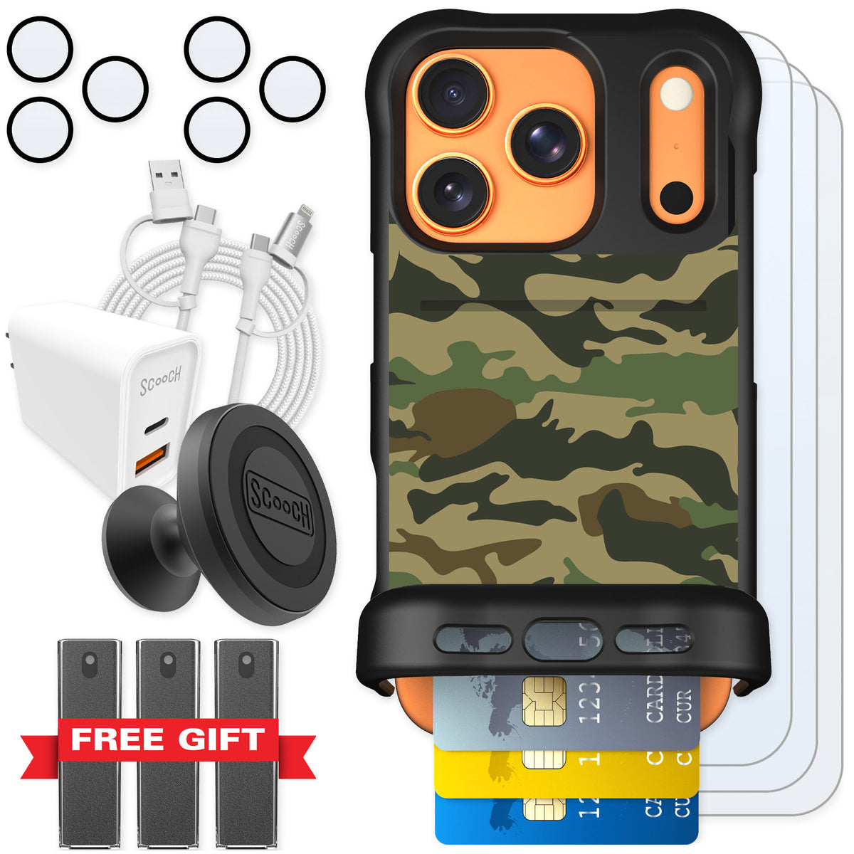 Scooch Wingmate Classic Camo for iPhone 17 Pro — Ultimate Bundle