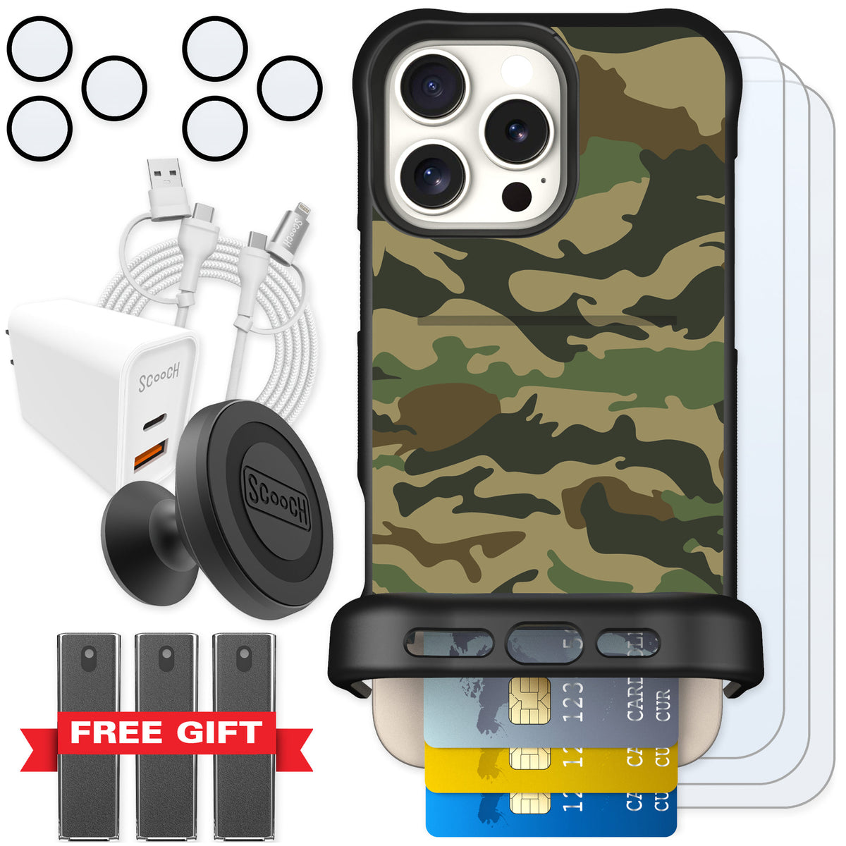 Scooch Wingmate Classic Camo for iPhone 16 Pro Max — Ultimate Bundle