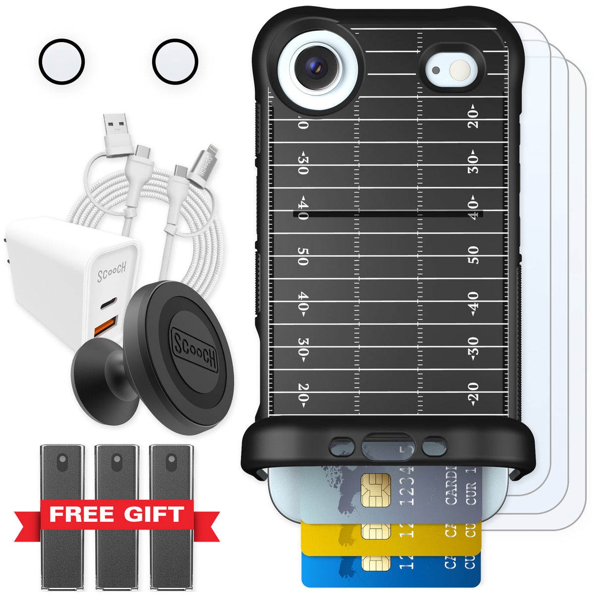 Scooch Wingmate Yard Lines for iPhone Air — Ultimate Bundle