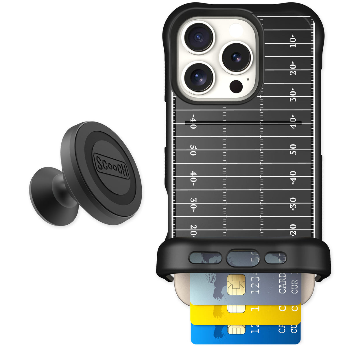 Scooch Wingmate Yard Lines for iPhone 16 Pro — Starter Bundle