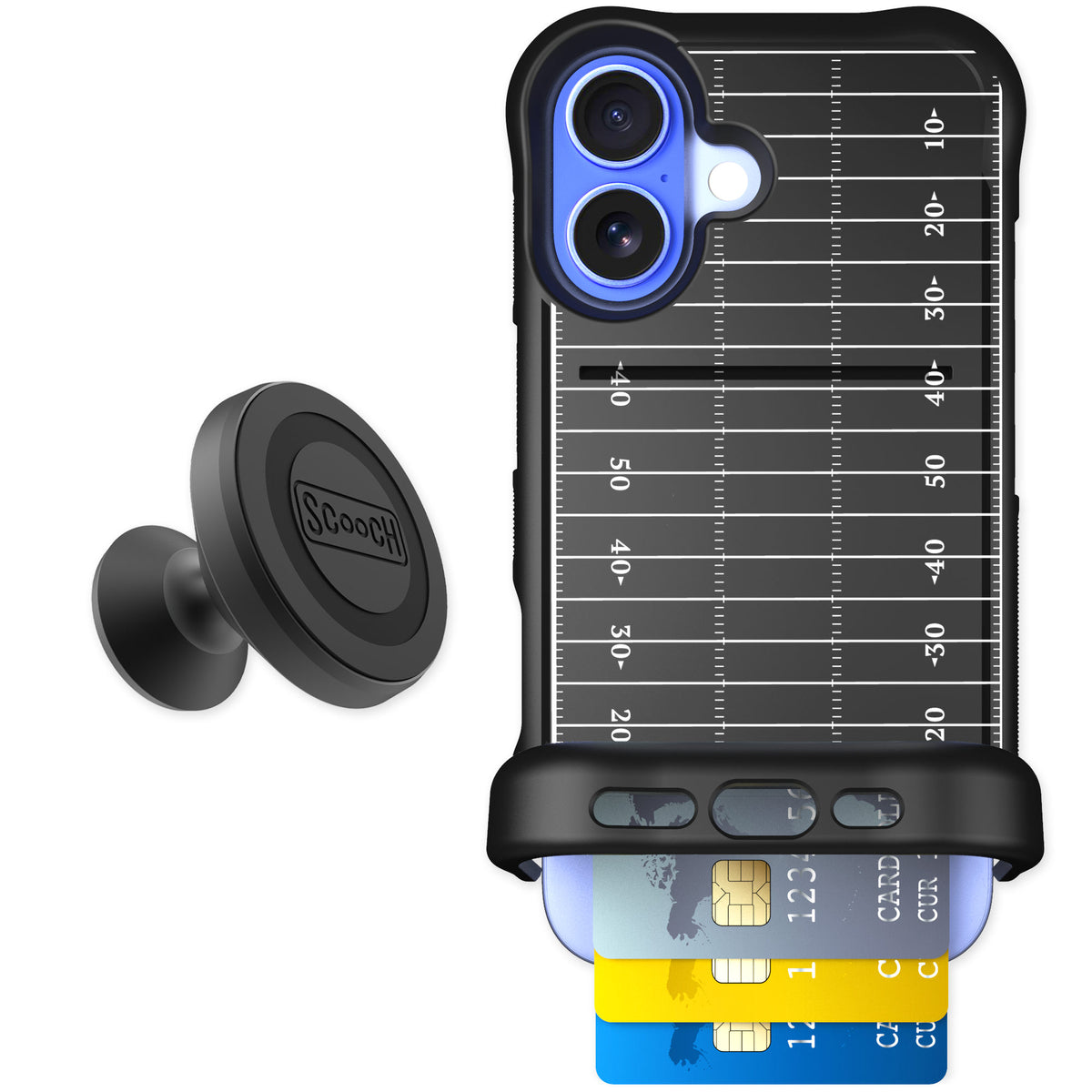 Scooch Wingmate Yard Lines for iPhone 16 — Starter Bundle