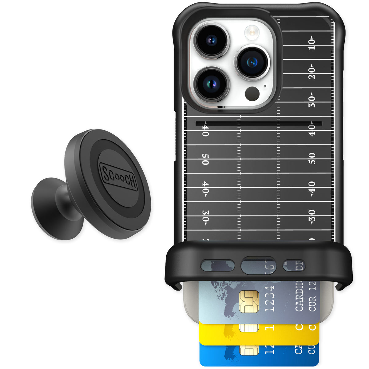 Scooch Wingmate Yard Lines for iPhone 15 Pro — Starter Bundle