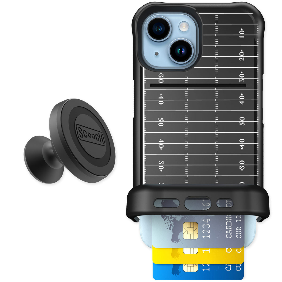 Scooch Wingmate Yard Lines for iPhone 15 — Starter Bundle