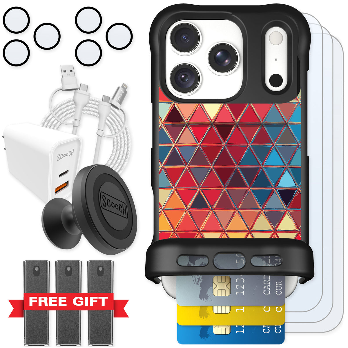 Scooch Wingmate Festive Glass for iPhone 18 Pro — Ultimate Bundle