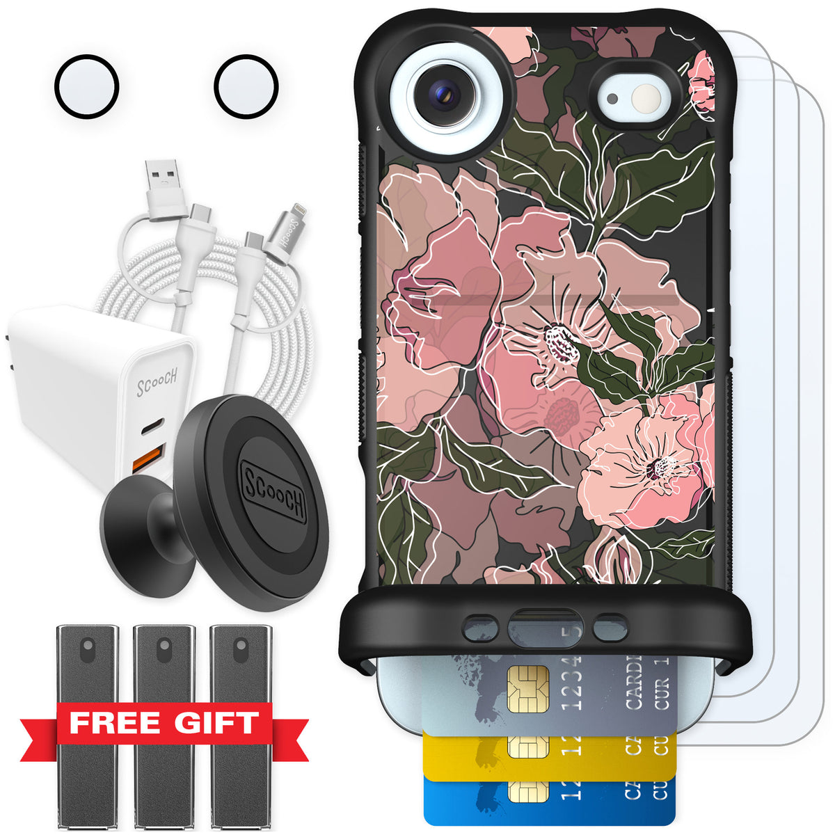 Scooch Wingmate Blush Botanical for iPhone Air — Ultimate Bundle