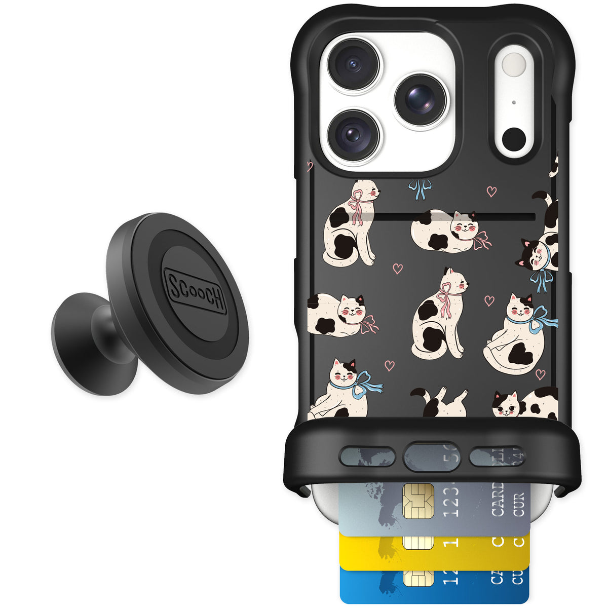 Scooch Wingmate Bow Kitties for iPhone 18 Pro — Starter Bundle