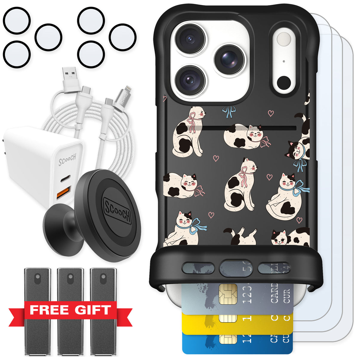 Scooch Wingmate Bow Kitties for iPhone 18 Pro — Ultimate Bundle