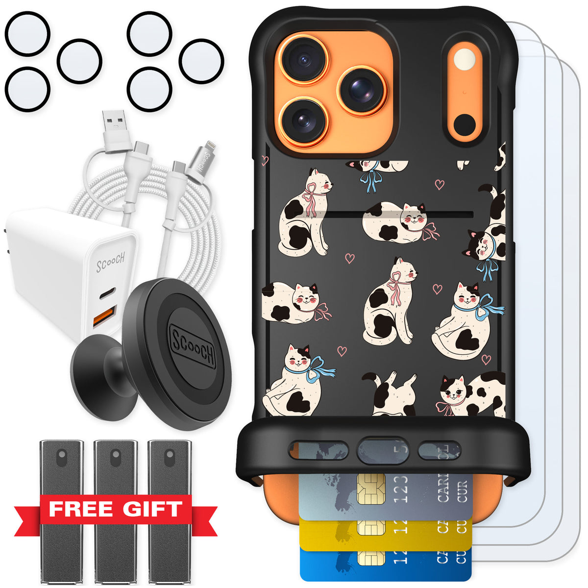 Scooch Wingmate Bow Kitties for iPhone 17 Pro Max — Ultimate Bundle