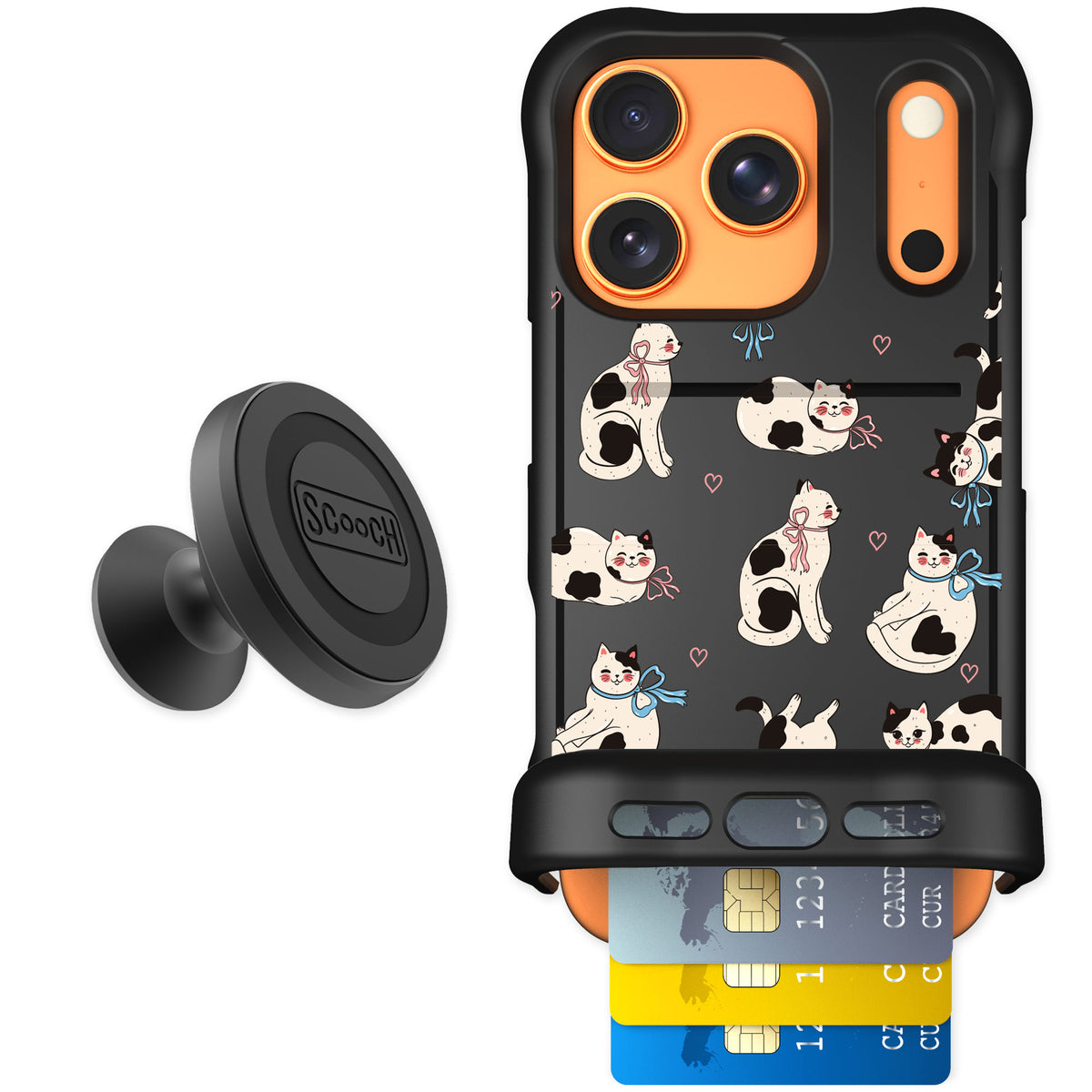 Scooch Wingmate Bow Kitties for iPhone 17 Pro — Starter Bundle