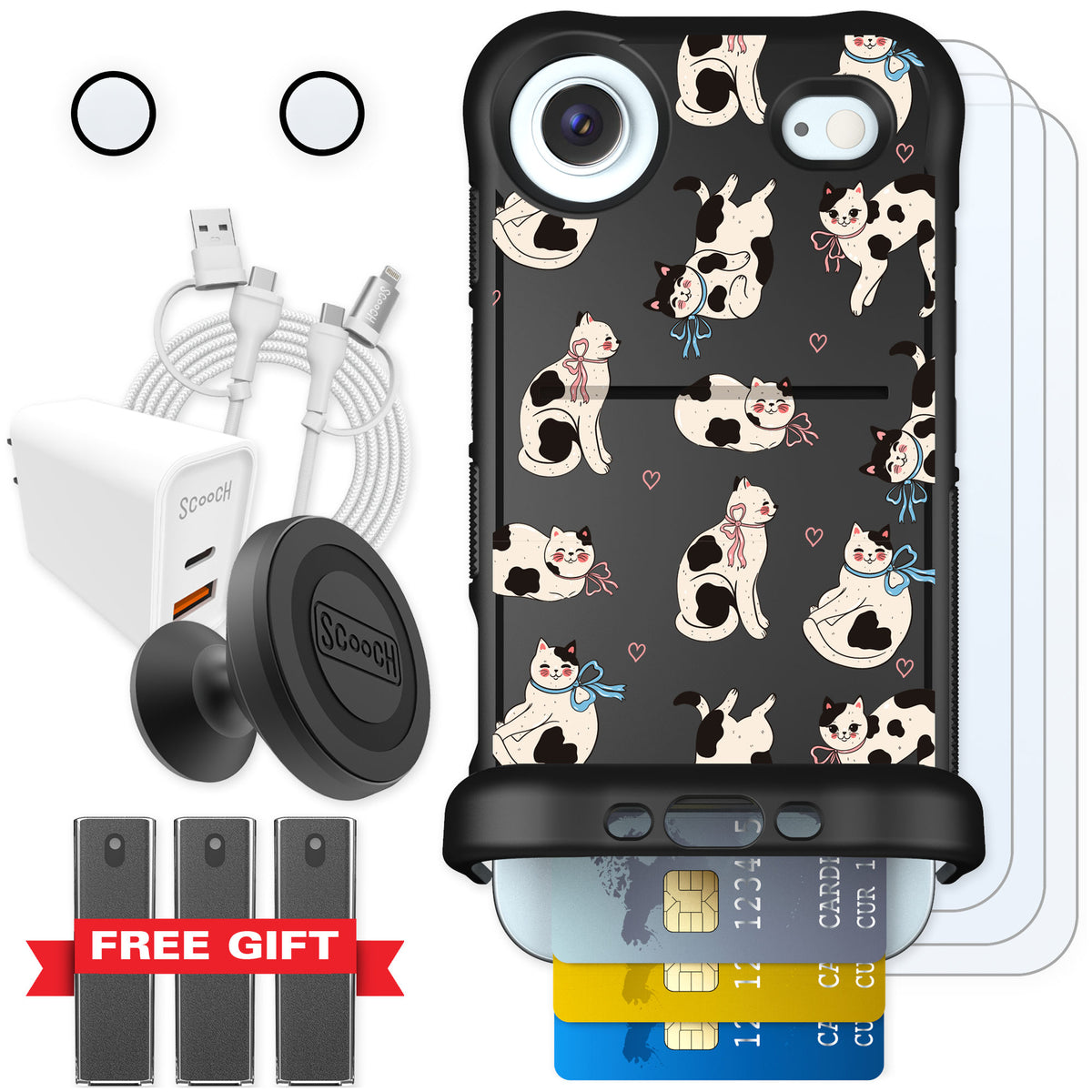 Scooch Wingmate Bow Kitties for iPhone Air — Ultimate Bundle