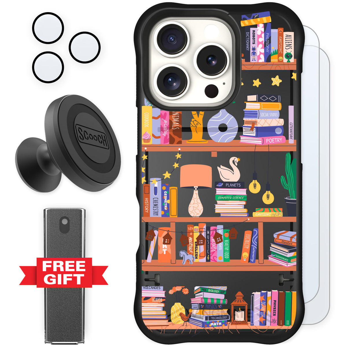 Scooch Wingmate Little Library for iPhone 16 Pro — Defender Bundle