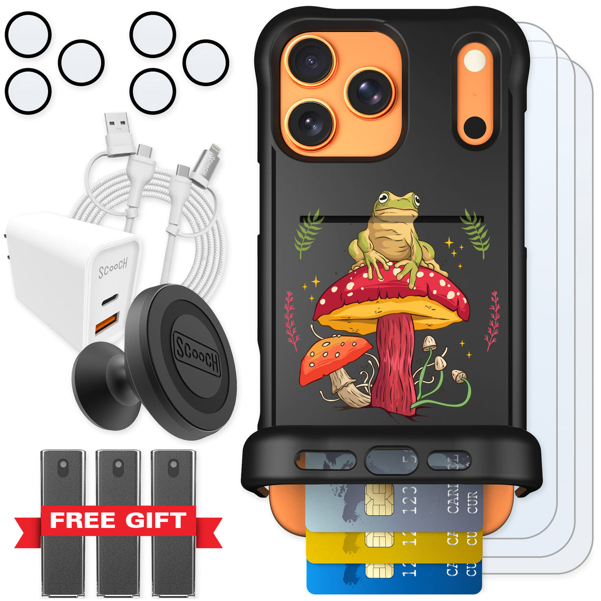 Scooch Wingmate Toadstool Frog for iPhone 17 Pro Max — Ultimate Bundle