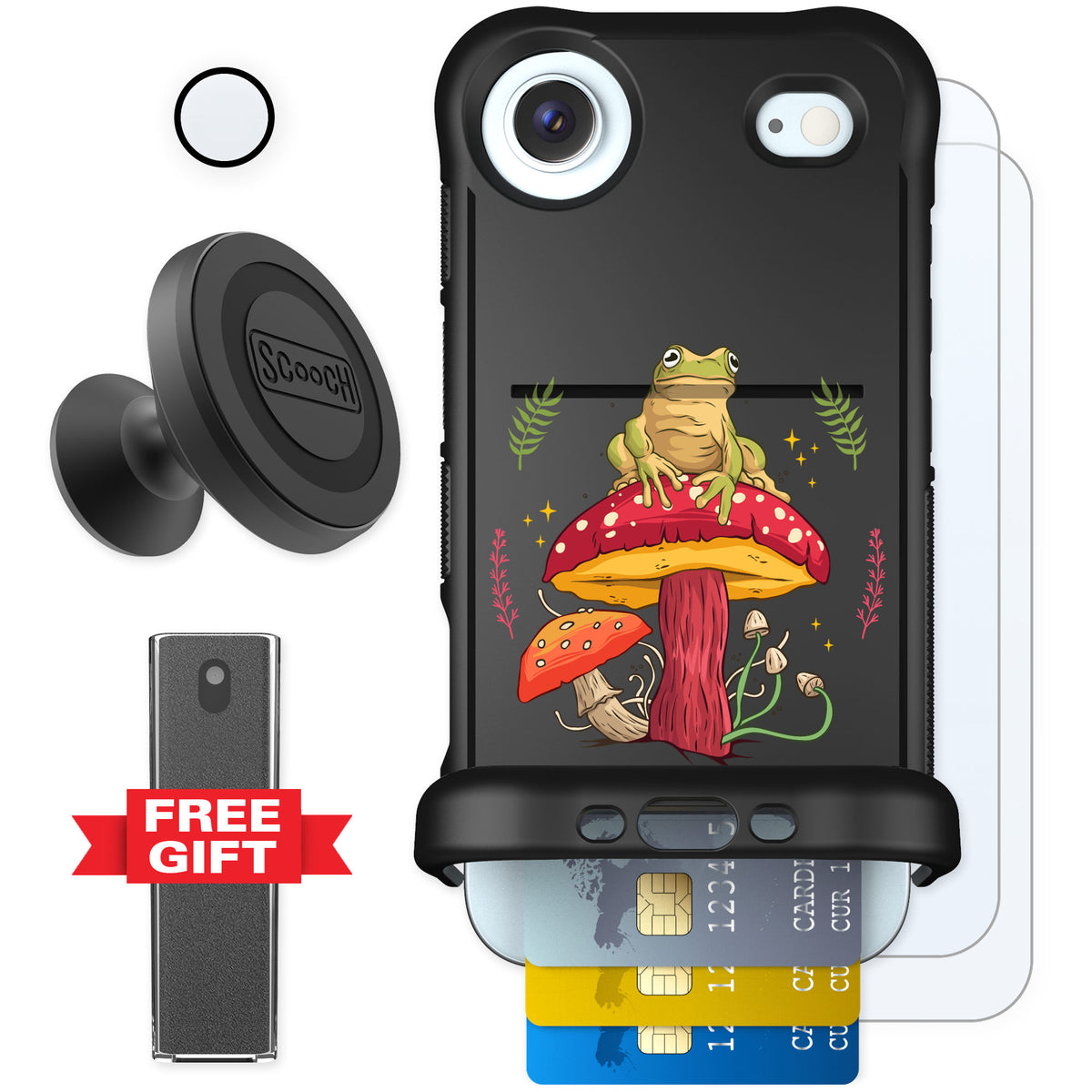Scooch Wingmate Toadstool Frog for iPhone Air — Defender Bundle