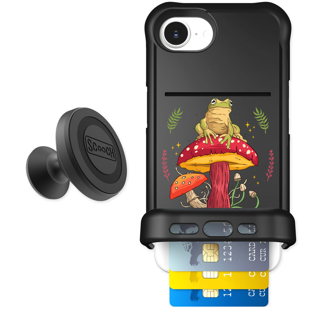 Scooch Wingmate Toadstool Frog for iPhone 16e — Starter Bundle