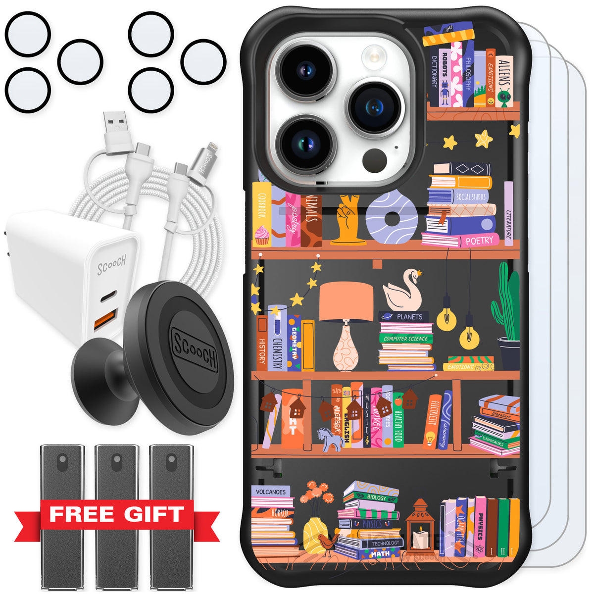 Scooch Wingmate Little Library for iPhone 15 Pro — Ultimate Bundle