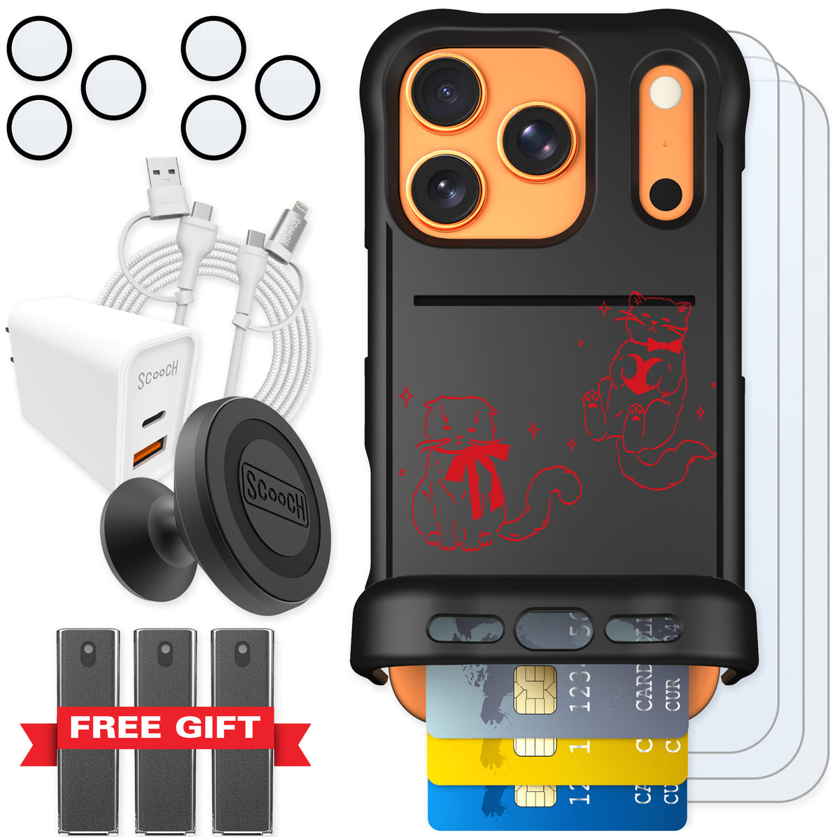 Scooch Wingmate Cupid's Cats for iPhone 17 Pro — Ultimate Bundle