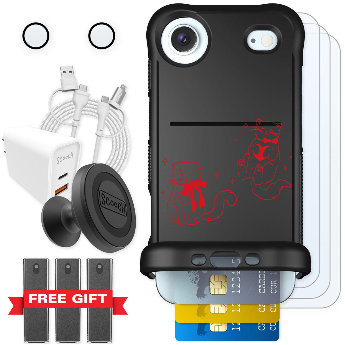 Scooch Wingmate Cupid's Cats for iPhone Air — Ultimate Bundle