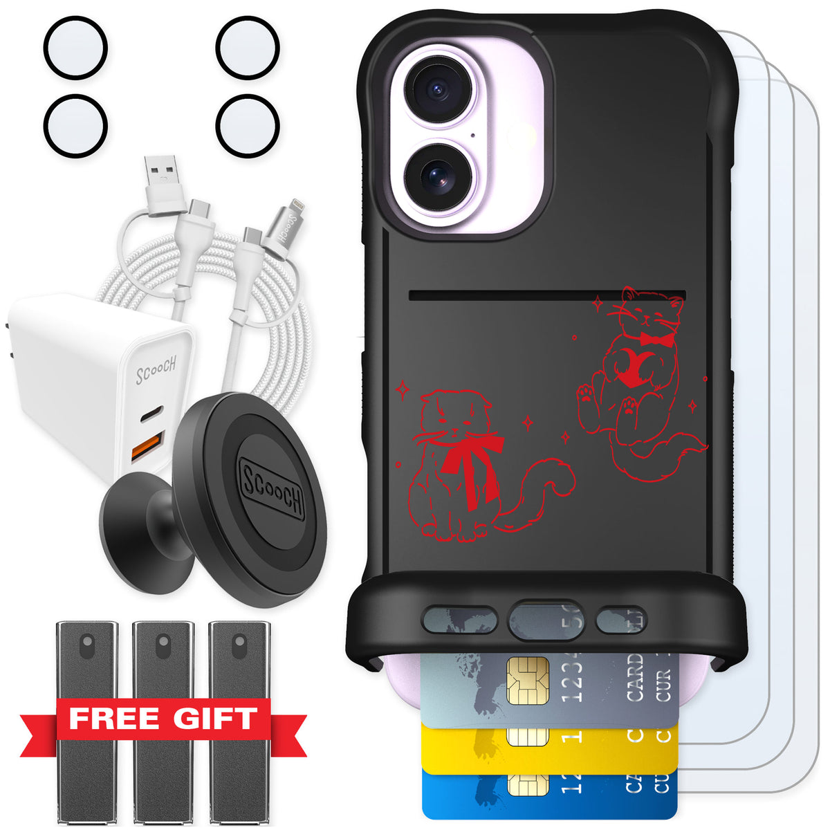 Scooch Wingmate Cupid's Cats for iPhone 17 — Ultimate Bundle