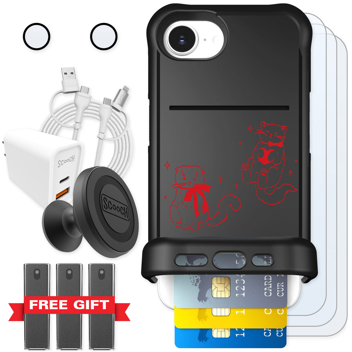 Scooch Wingmate Cupid's Cats for iPhone 17e — Ultimate Bundle