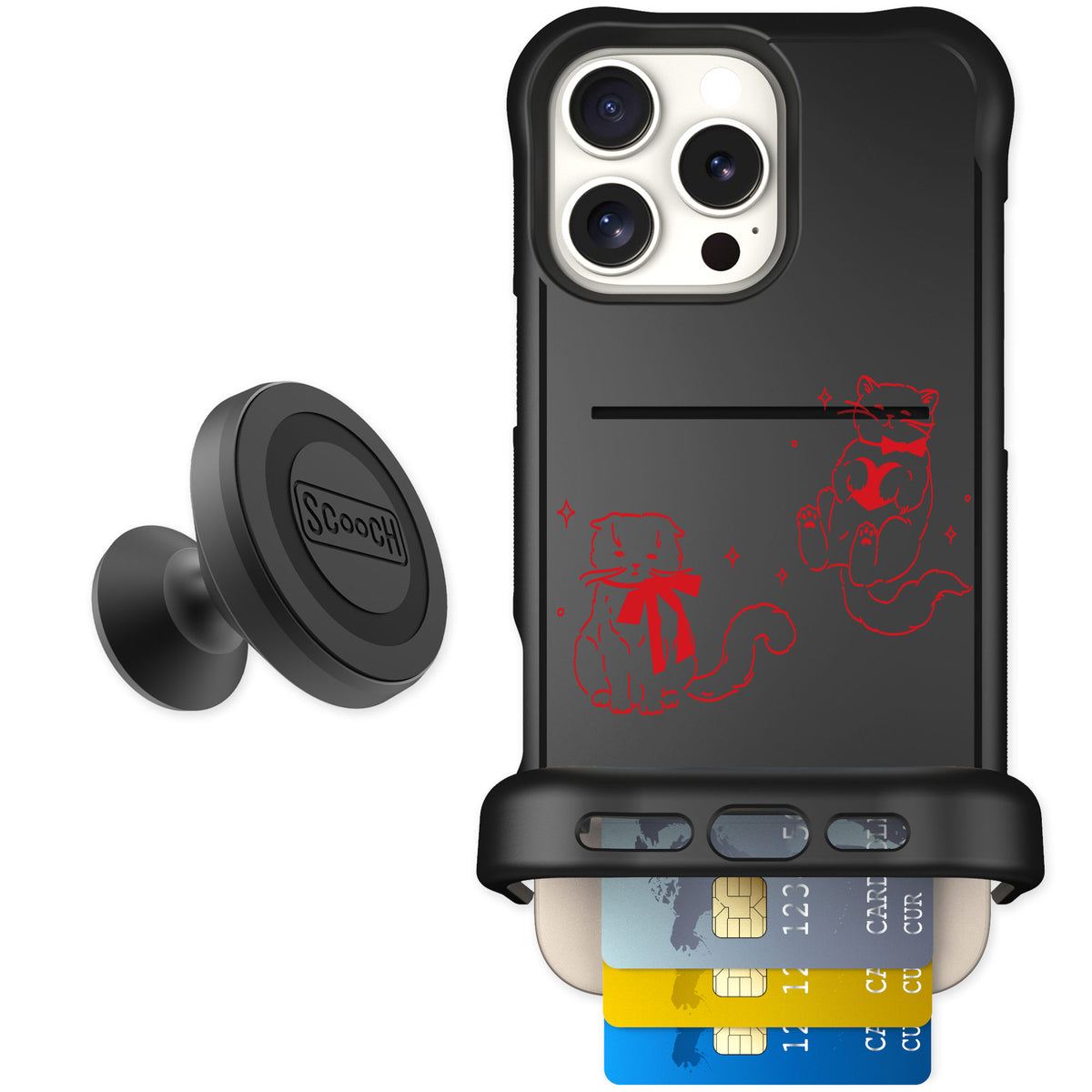 Scooch Wingmate Cupid's Cats for iPhone 16 Pro Max — Starter Bundle