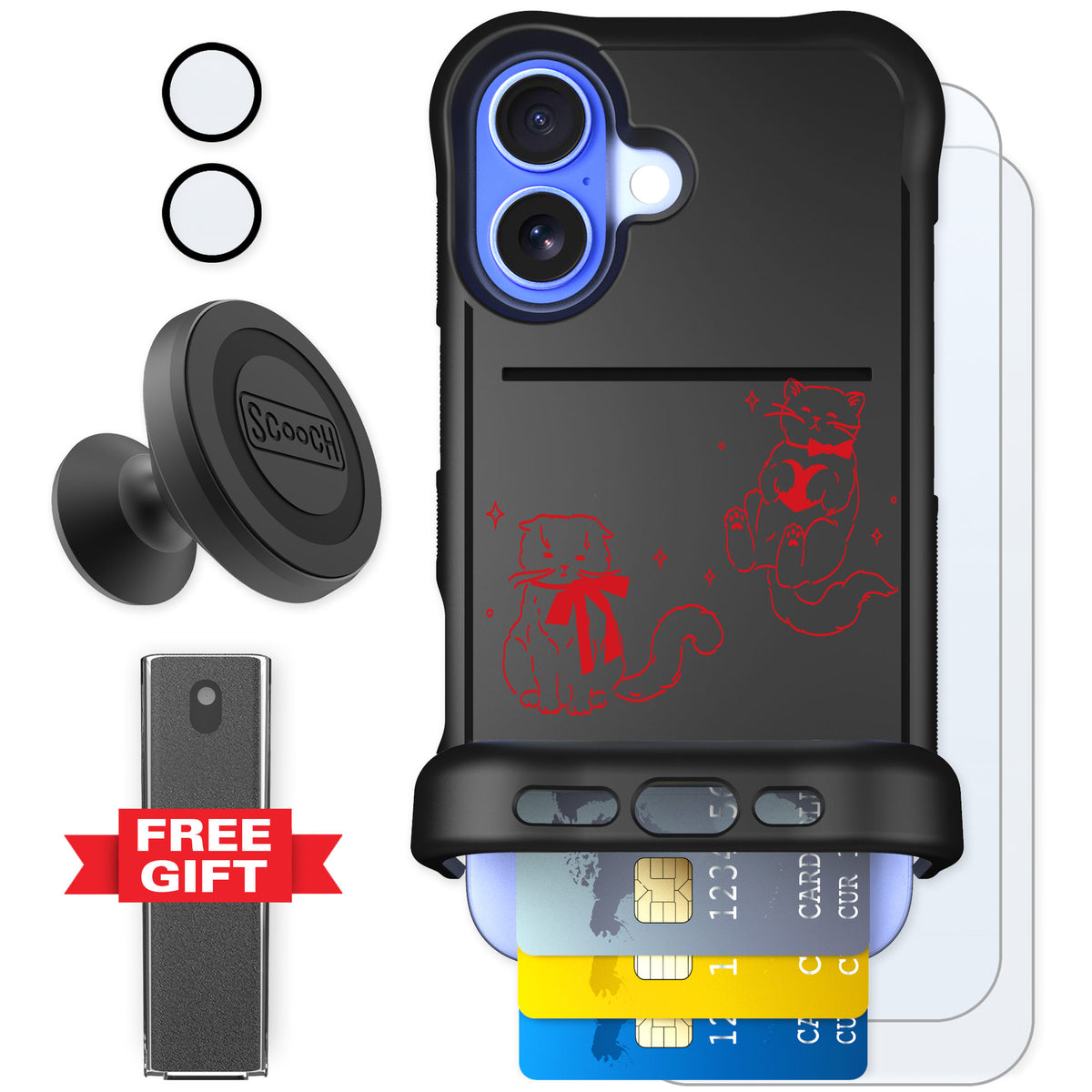 Scooch Wingmate Cupid's Cats for iPhone 16 — Defender Bundle