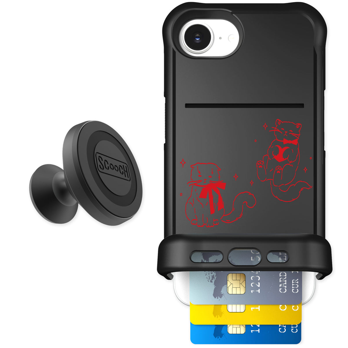 Scooch Wingmate Cupid's Cats for iPhone 16e — Starter Bundle