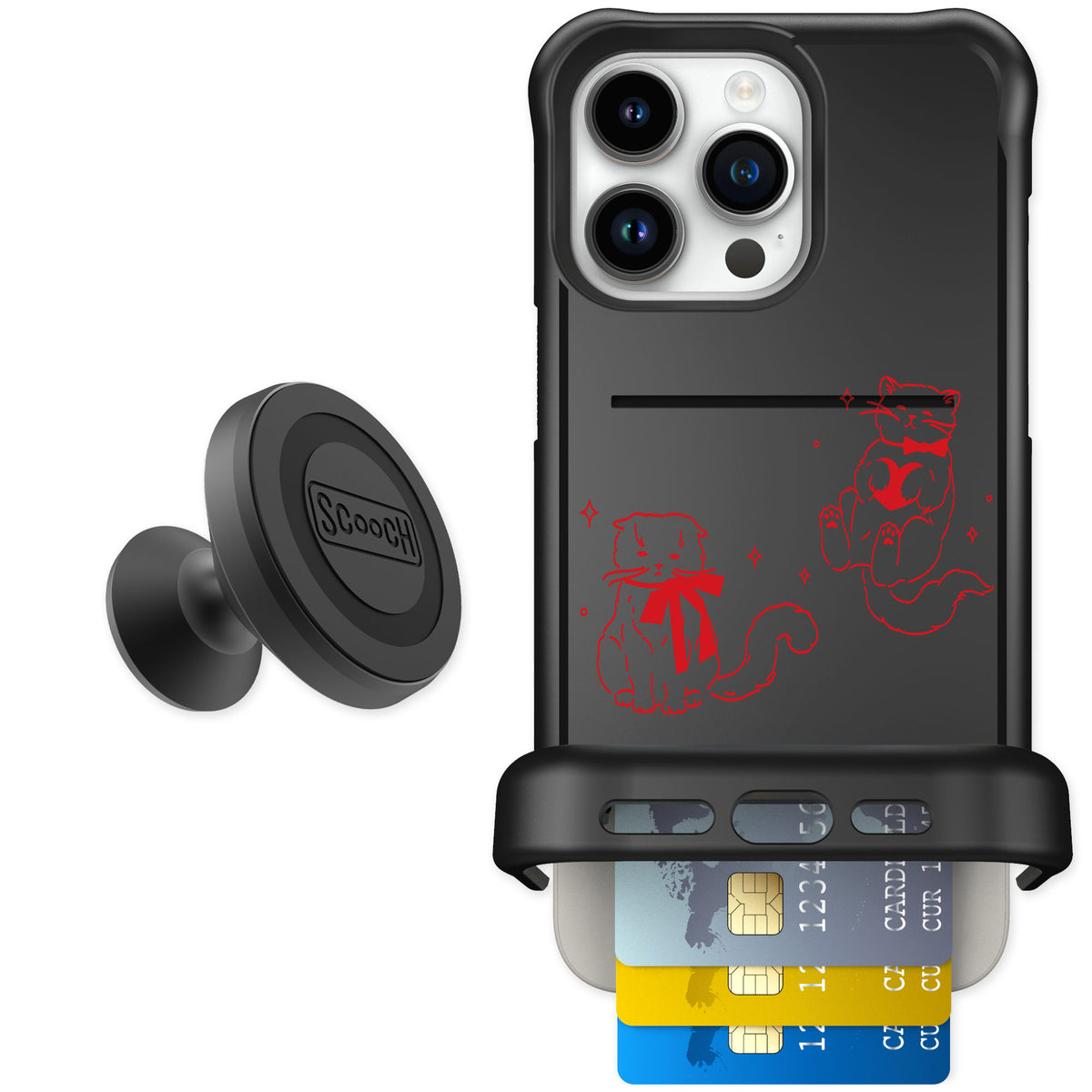 Scooch Wingmate Cupid's Cats for iPhone 15 Pro Max — Starter Bundle
