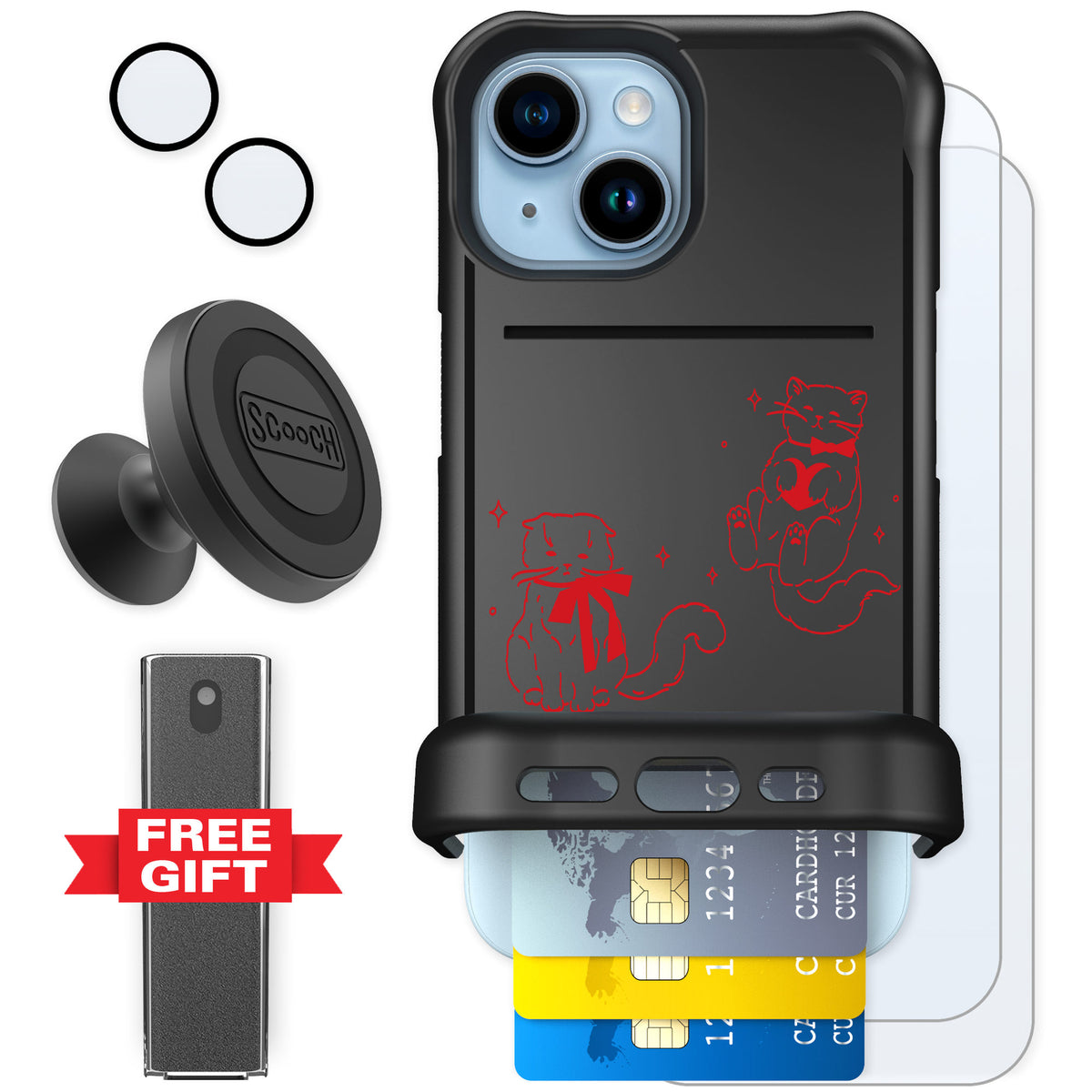 Scooch Wingmate Cupid's Cats for iPhone 15 — Defender Bundle