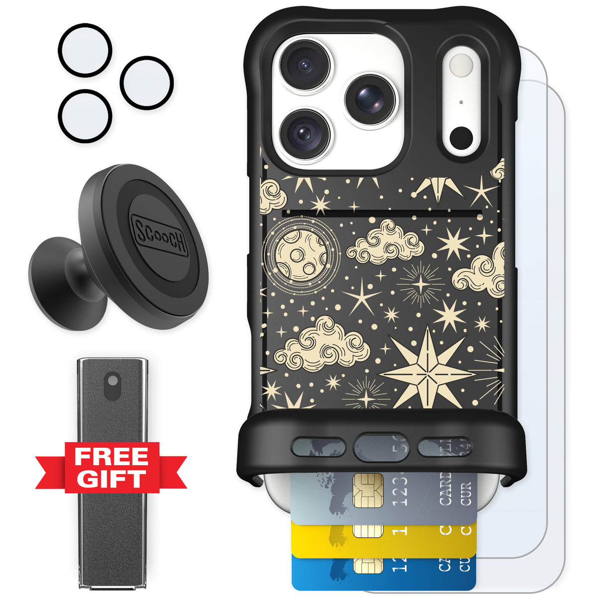 Scooch Wingmate Celestial Sleep for iPhone 18 Pro — Defender Bundle