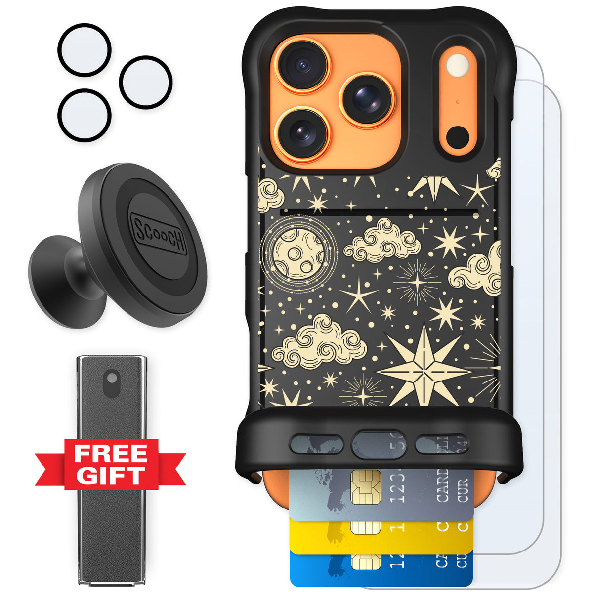 Scooch Wingmate Celestial Sleep for iPhone 17 Pro — Defender Bundle