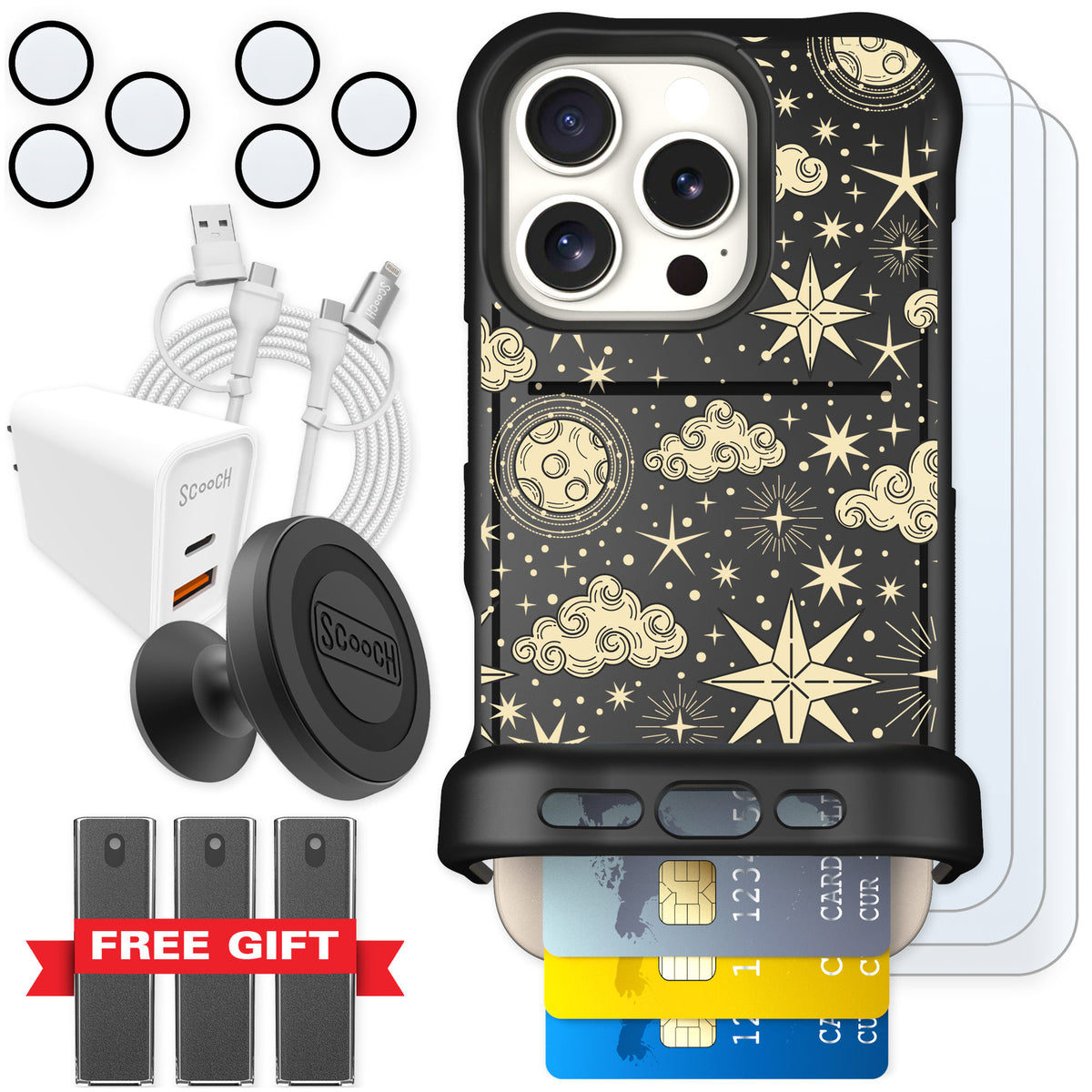 Scooch Wingmate Celestial Sleep for iPhone 16 Pro — Ultimate Bundle