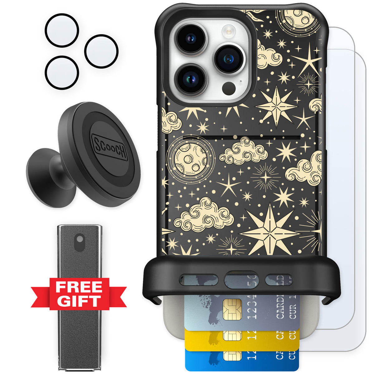 Scooch Wingmate Celestial Sleep for iPhone 15 Pro Max — Defender Bundle