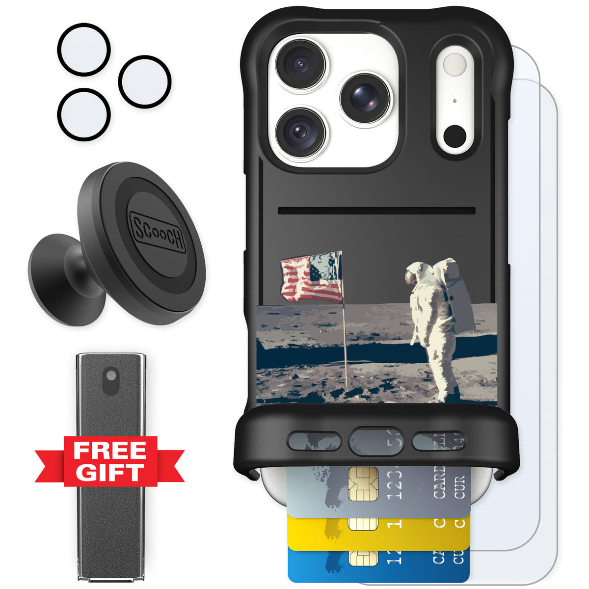 Scooch Wingmate Lunar Landing for iPhone 18 Pro — Defender Bundle