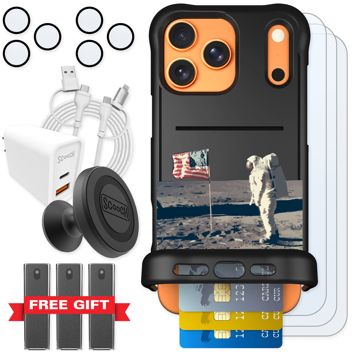 Scooch Wingmate Lunar Landing for iPhone 17 Pro Max — Ultimate Bundle