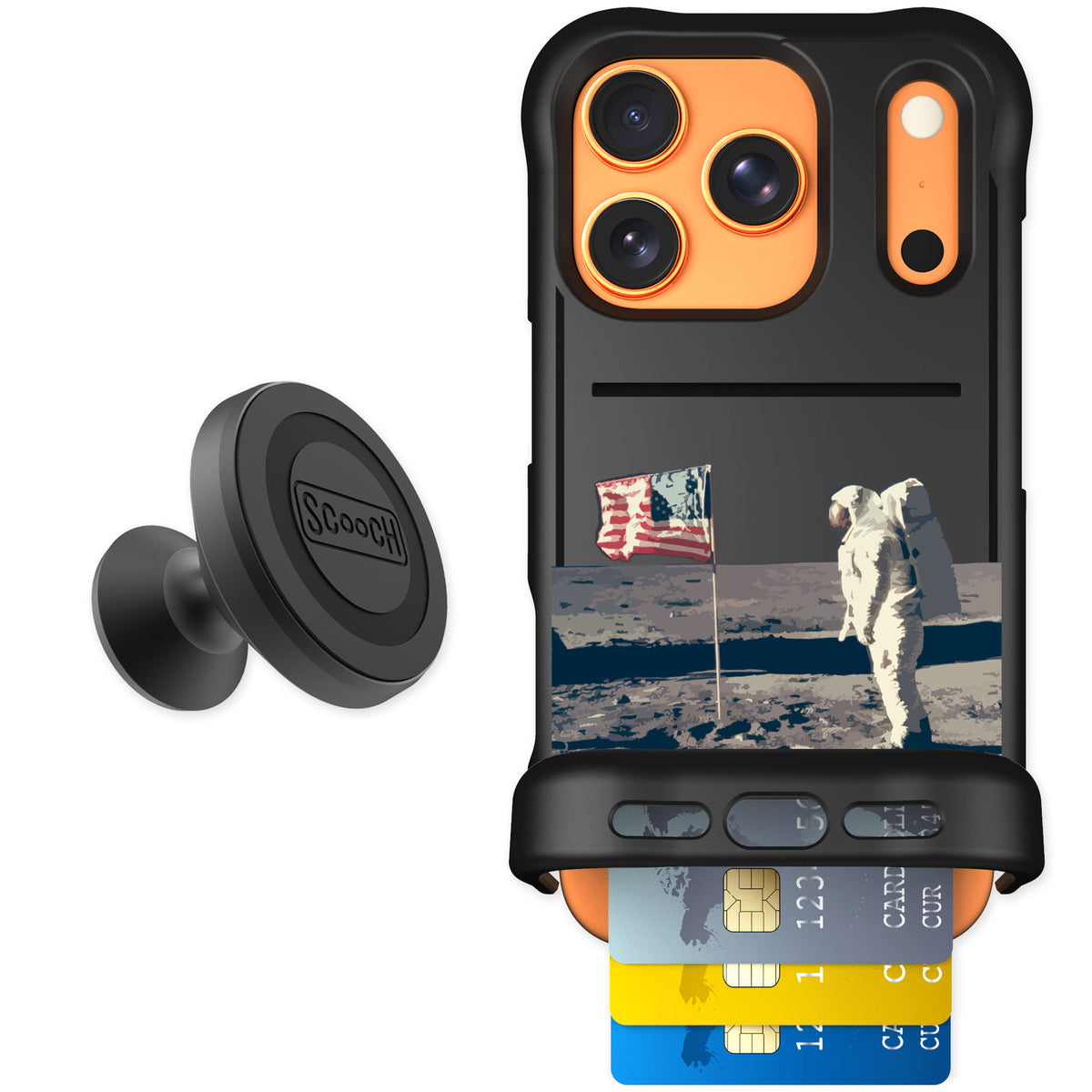 Scooch Wingmate Lunar Landing for iPhone 17 Pro — Starter Bundle