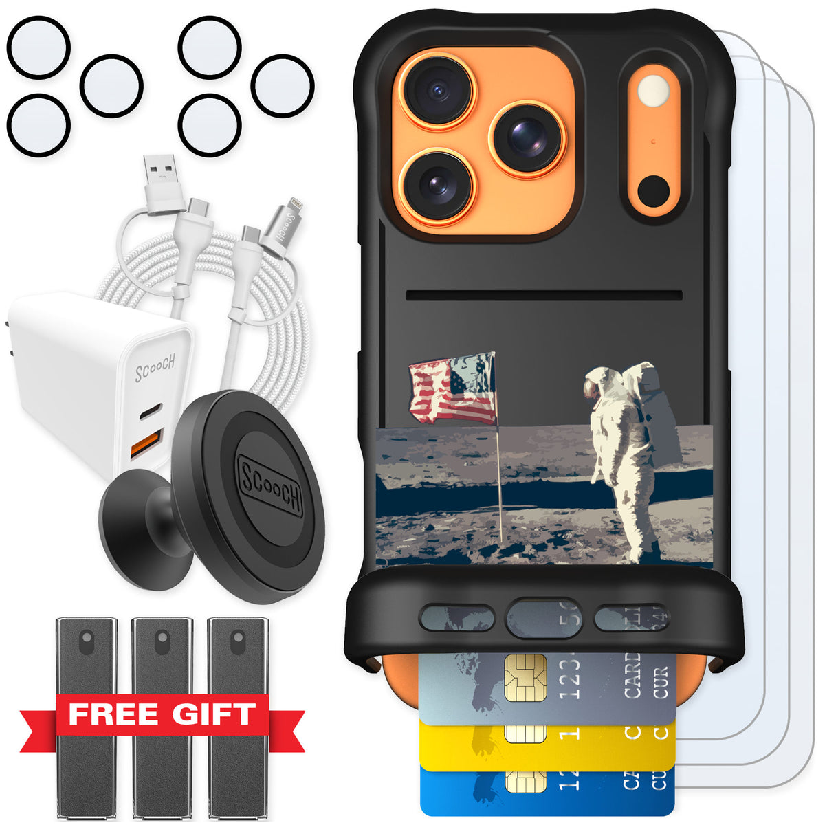 Scooch Wingmate Lunar Landing for iPhone 17 Pro — Ultimate Bundle