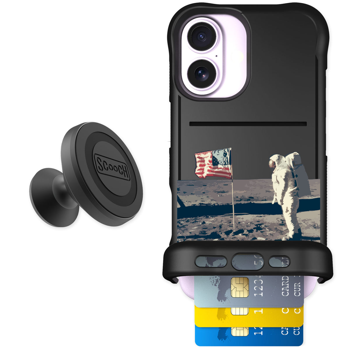 Scooch Wingmate Lunar Landing for iPhone 17 — Starter Bundle