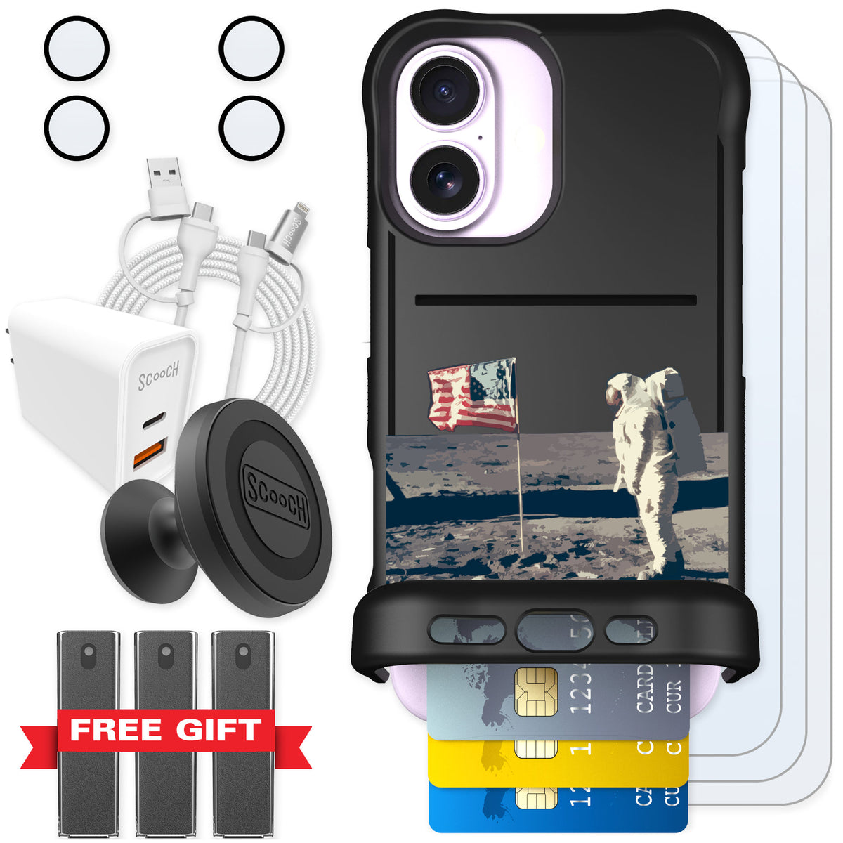 Scooch Wingmate Lunar Landing for iPhone 17 — Ultimate Bundle