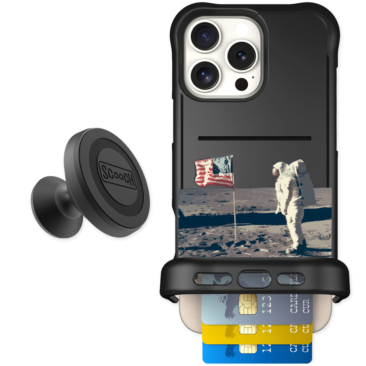 Scooch Wingmate Lunar Landing for iPhone 16 Pro Max — Starter Bundle