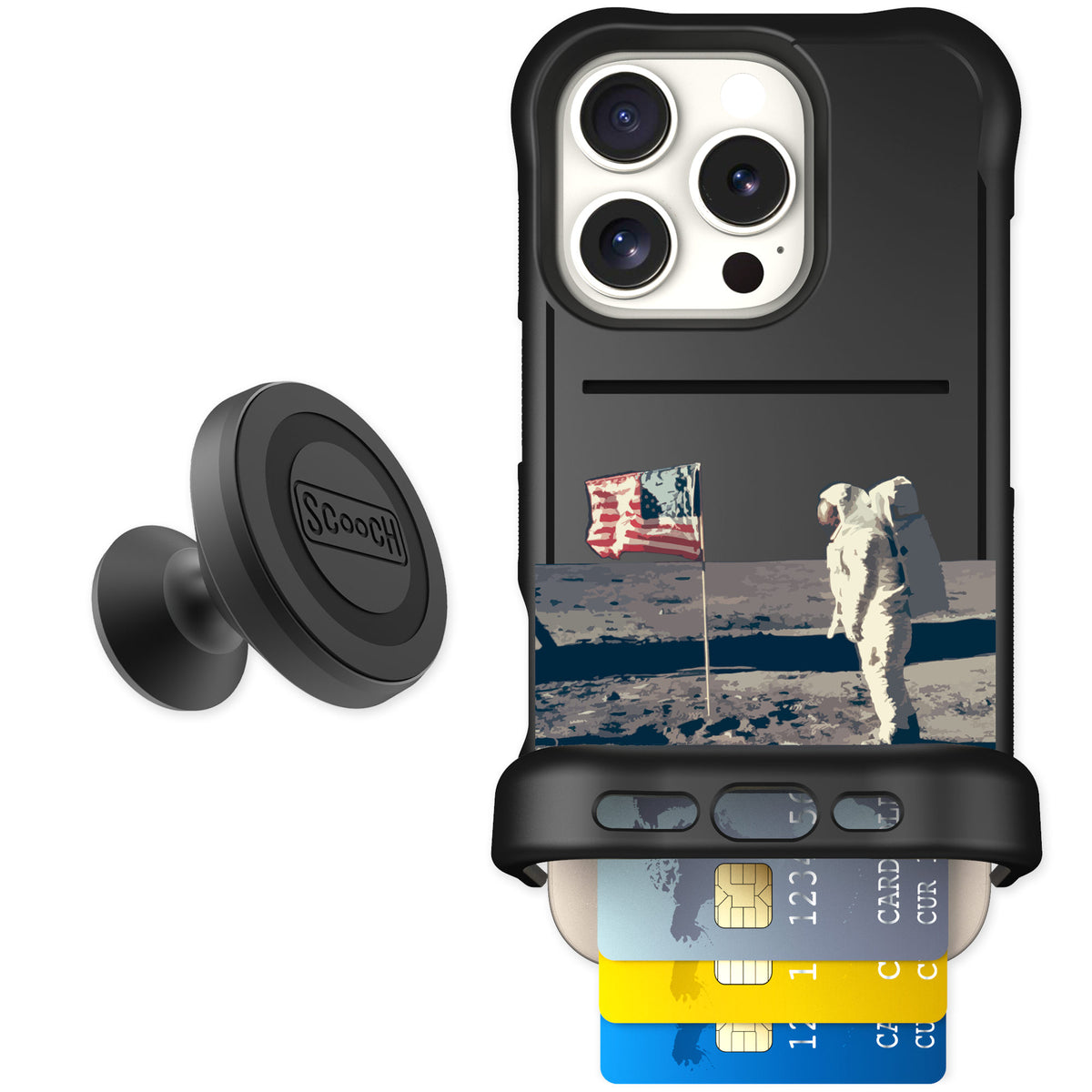 Scooch Wingmate Lunar Landing for iPhone 16 Pro — Starter Bundle