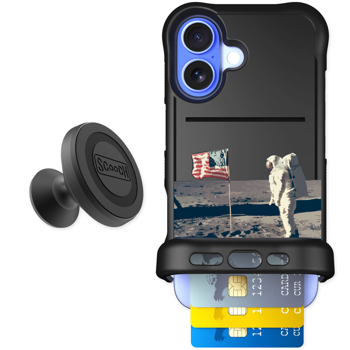 Scooch Wingmate Lunar Landing for iPhone 16 — Starter Bundle