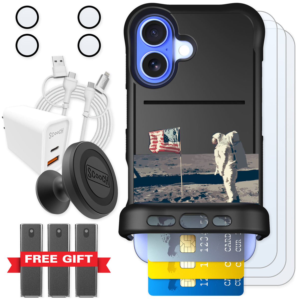 Scooch Wingmate Lunar Landing for iPhone 16 — Ultimate Bundle