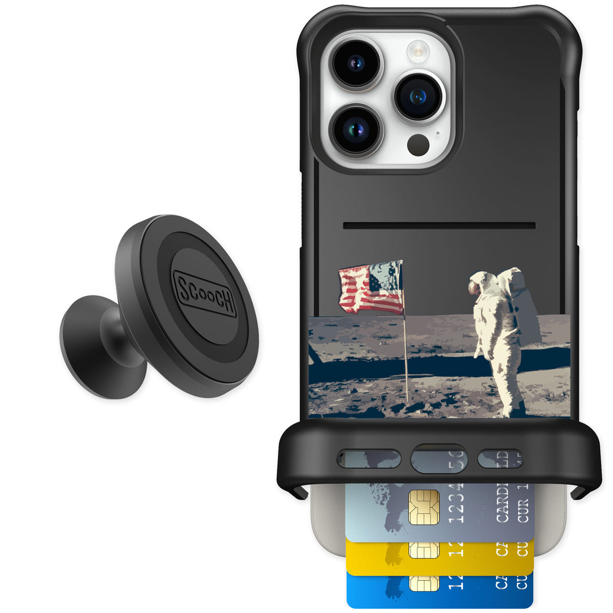 Scooch Wingmate Lunar Landing for iPhone 15 Pro Max — Starter Bundle