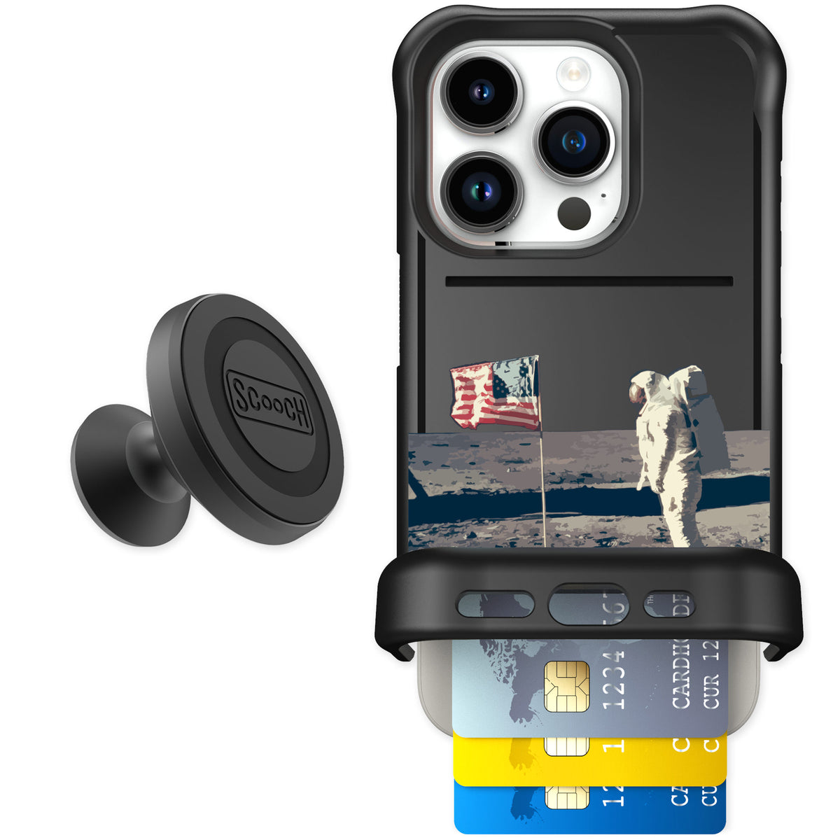 Scooch Wingmate Lunar Landing for iPhone 15 Pro — Starter Bundle