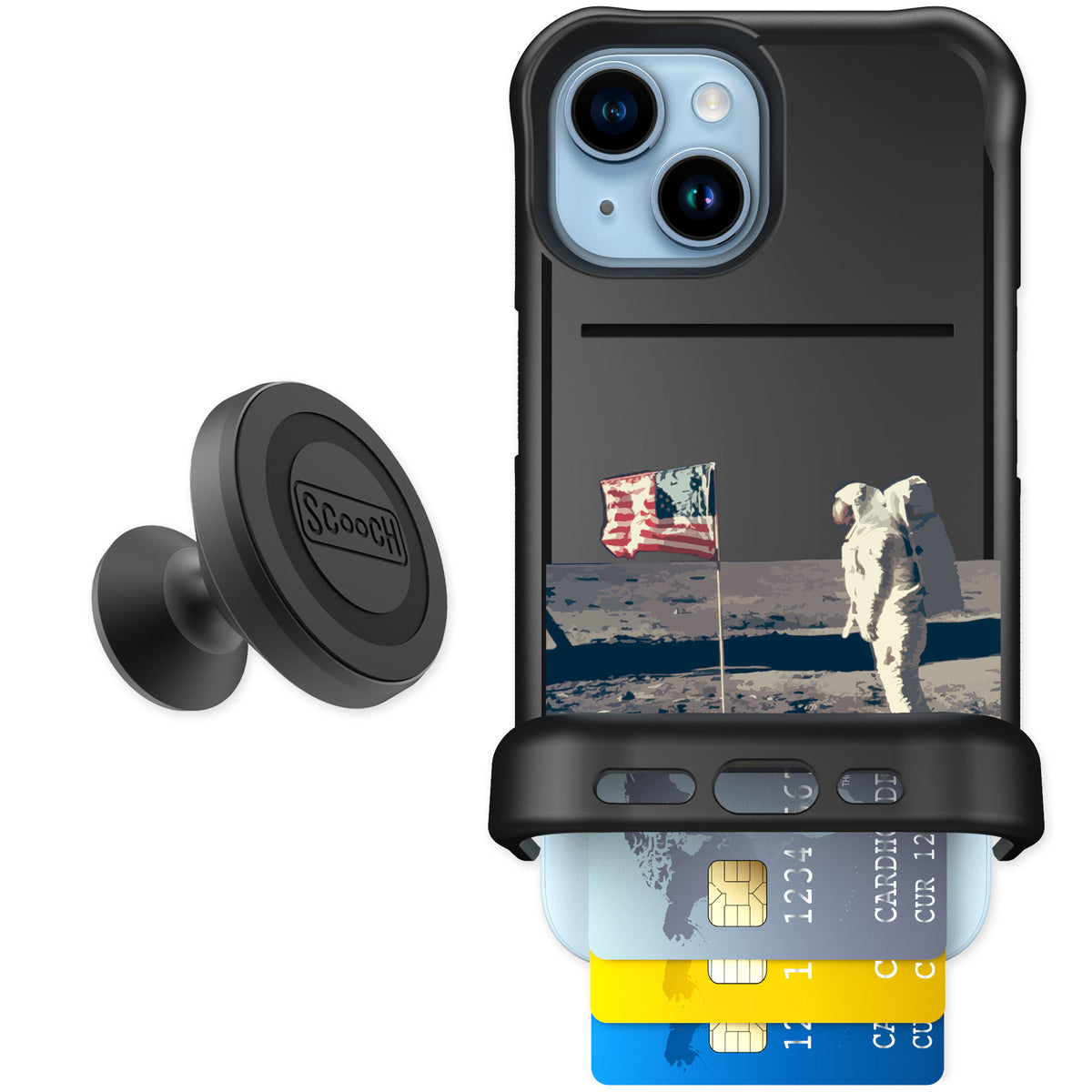 Scooch Wingmate Lunar Landing for iPhone 15 — Starter Bundle