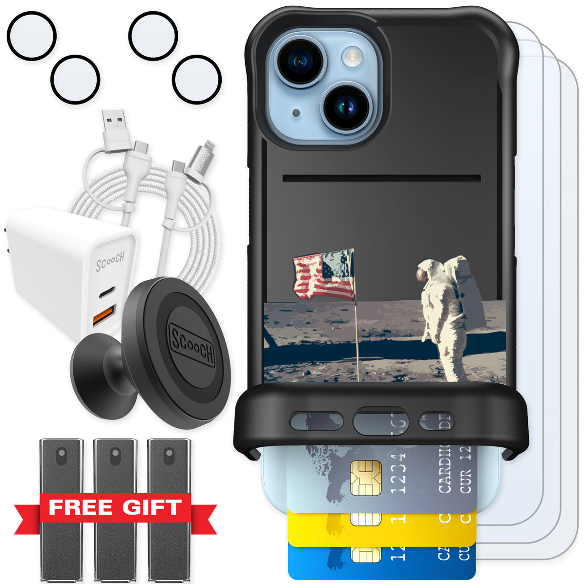Scooch Wingmate Lunar Landing for iPhone 15 — Ultimate Bundle