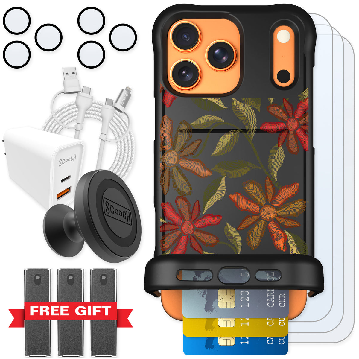 Scooch Wingmate Floral Tapestry for iPhone 17 Pro Max — Ultimate Bundle