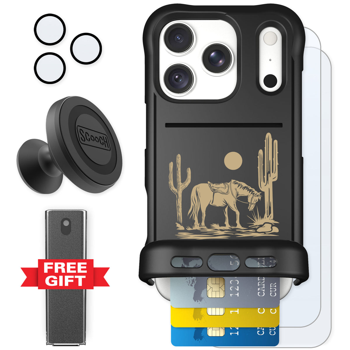 Scooch Wingmate Wild West for iPhone 18 Pro — Defender Bundle