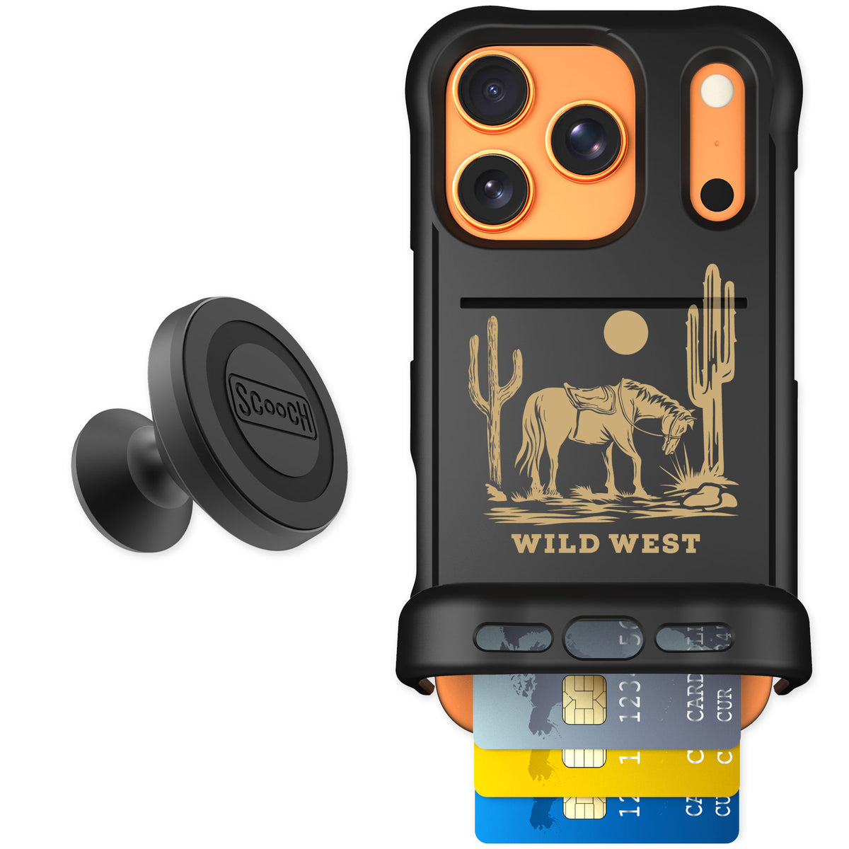 Scooch Wingmate Wild West for iPhone 17 Pro — Starter Bundle