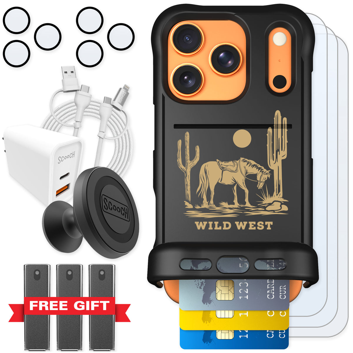 Scooch Wingmate Wild West for iPhone 17 Pro — Ultimate Bundle